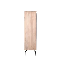 Komoda wysoka ALTORO 170 cm drewno mango naturalna czarna
