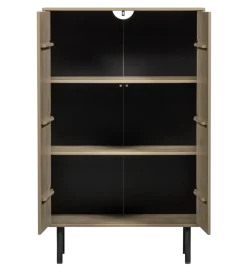 Komoda wysoka CADIZ 135 cm drewno sosny piaskowa