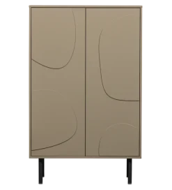 Komoda wysoka CADIZ 135 cm drewno sosny piaskowa