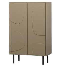 Komoda wysoka CADIZ 135 cm drewno sosny piaskowa