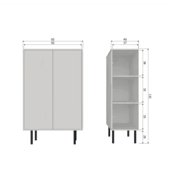 Komoda wysoka CADIZ 135 cm drewno sosny mist