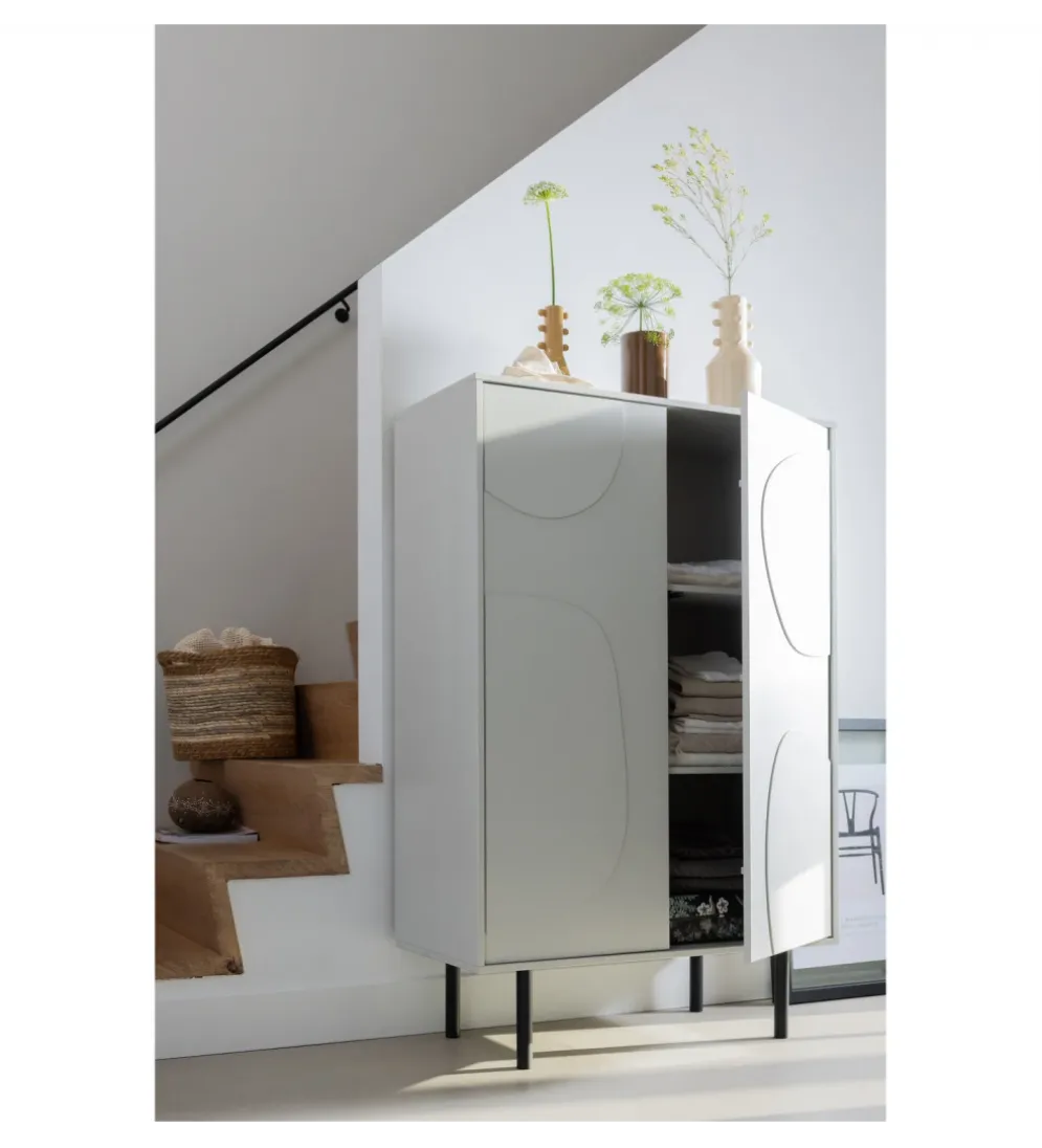 Komoda wysoka CADIZ 135 cm drewno sosny mist