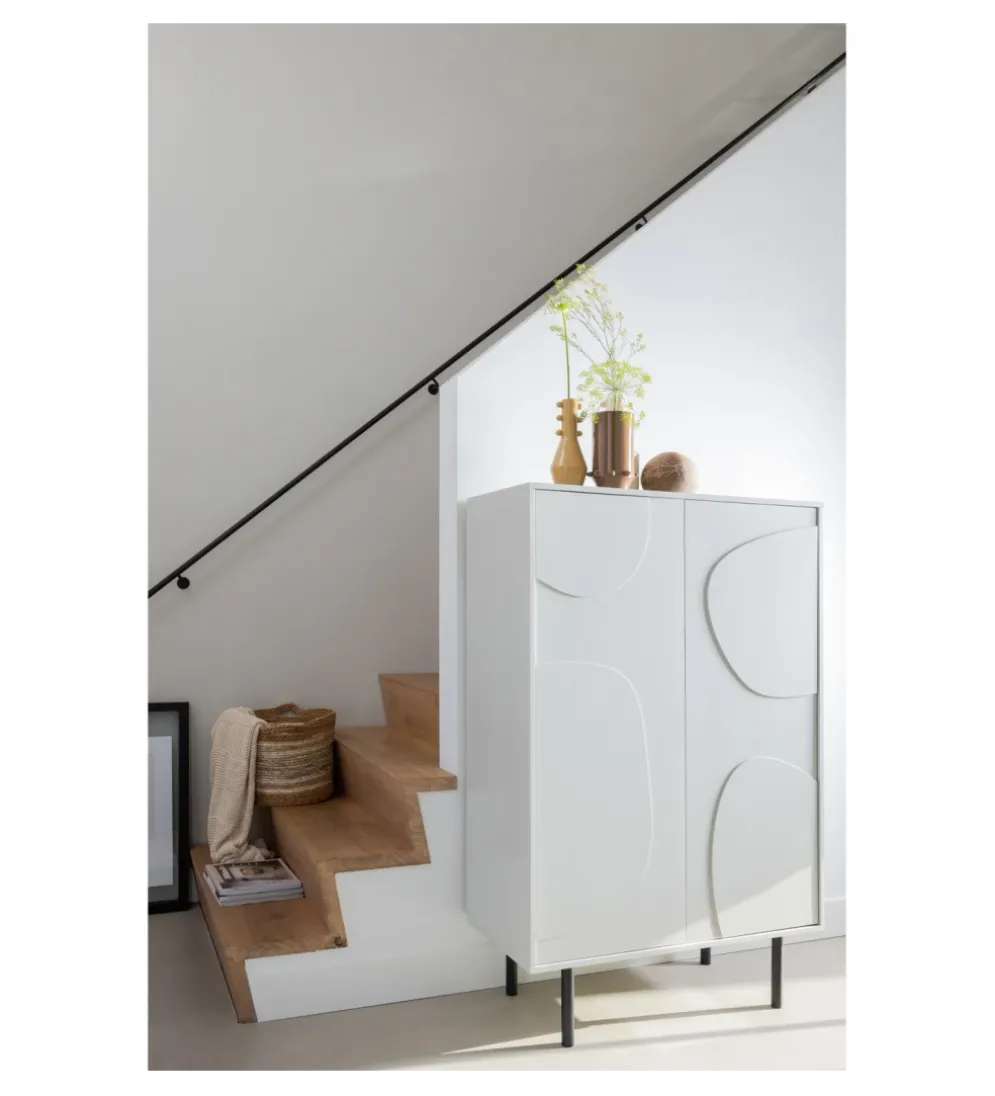 Komoda wysoka CADIZ 135 cm drewno sosny mist