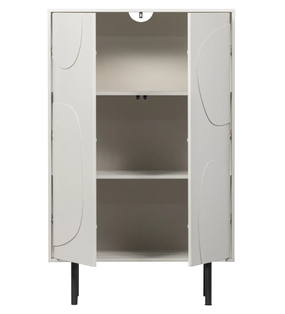 Komoda wysoka CADIZ 135 cm drewno sosny mist