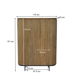 Komoda wysoka LUSAN 115 cm drewno teak