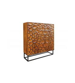 Komoda wysoka MASKAT 100 cm drewno mango brąz