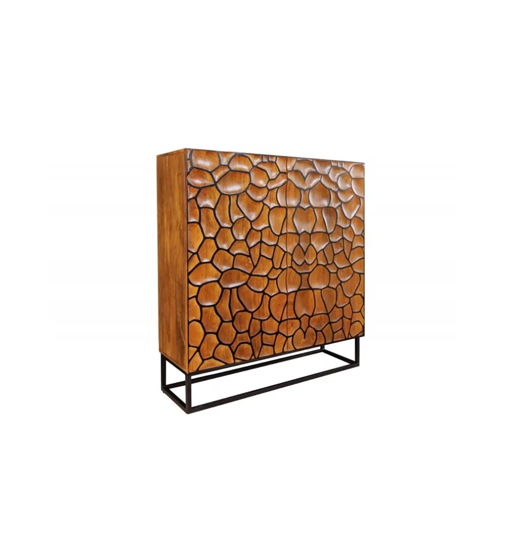 Komoda wysoka MASKAT 100 cm drewno mango brąz