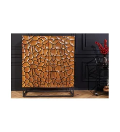 Komoda wysoka MASKAT 100 cm drewno mango brąz