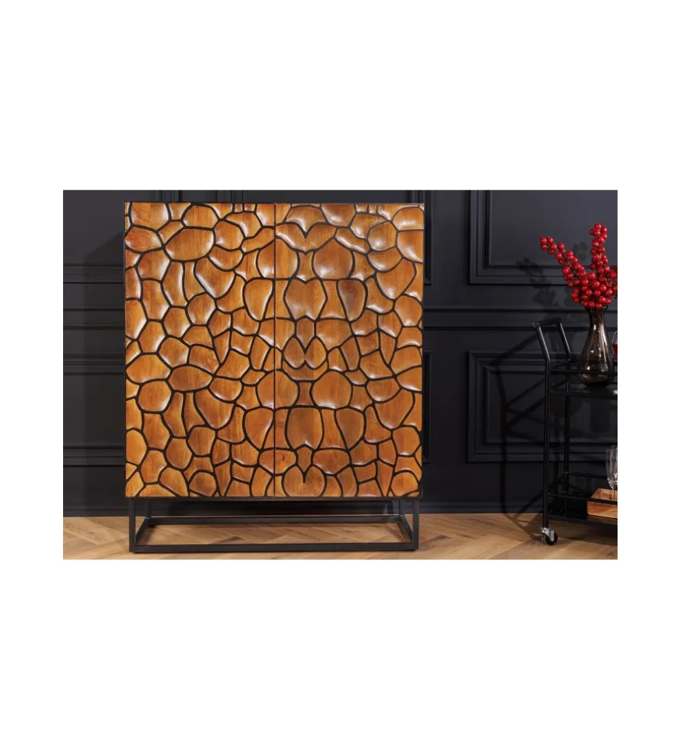 Komoda wysoka MASKAT 100 cm drewno mango brąz