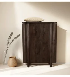 Komoda wysoka SALANO 150 cm drewno mango brązowa