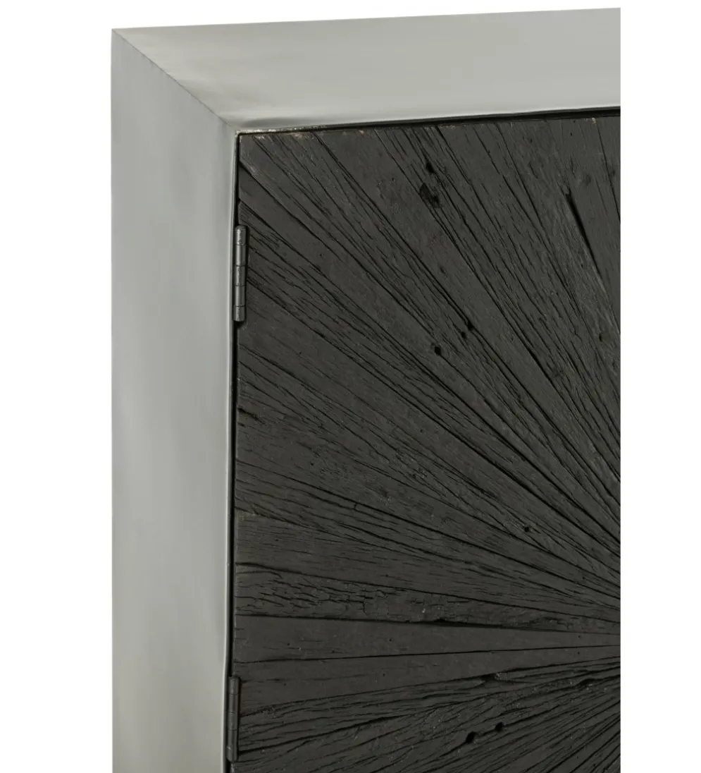 Komoda wysoka Shanil 90 cm drewno czarna