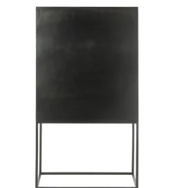 Komoda wysoka Shanil 90 cm drewno czarna