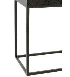Komoda wysoka Shanil 90 cm drewno czarna