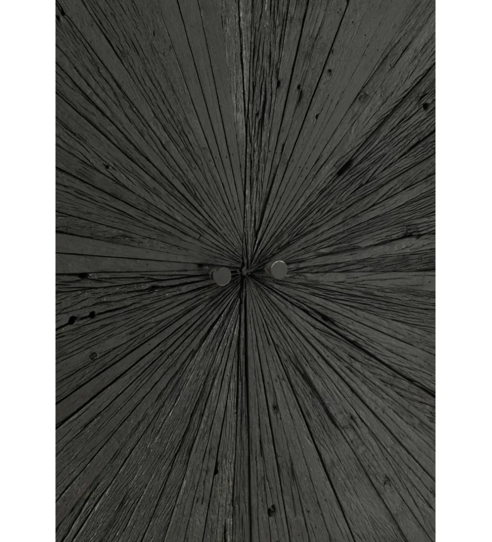 Komoda wysoka Shanil 90 cm drewno czarna
