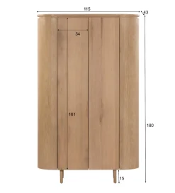 Komoda wysoka TOBAGO 180 cm naturalna