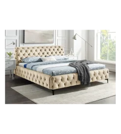 Łóżko MODERN BAROCK 180 x 200 cm welwet champagne