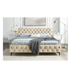 Łóżko MODERN BAROCK 180 x 200 cm welwet champagne