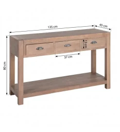 Konsola COTTAGE 135 cm drewno sosny