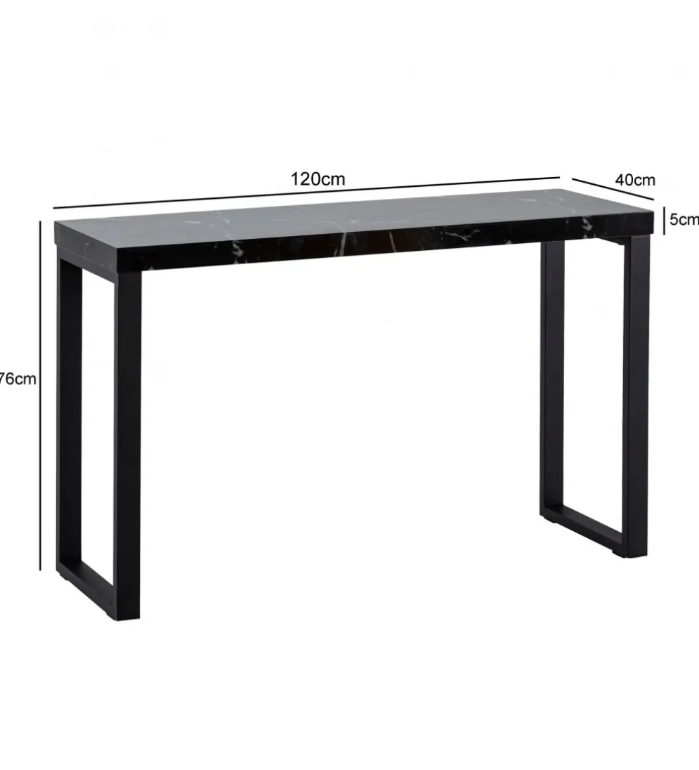 Konsola TOMLA 120 cm w optyce czarnego marmuru