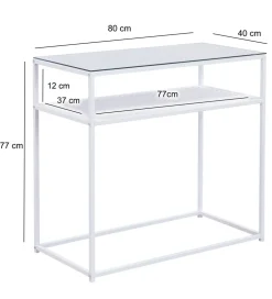 Konsola WOHNLING 80 cm biała