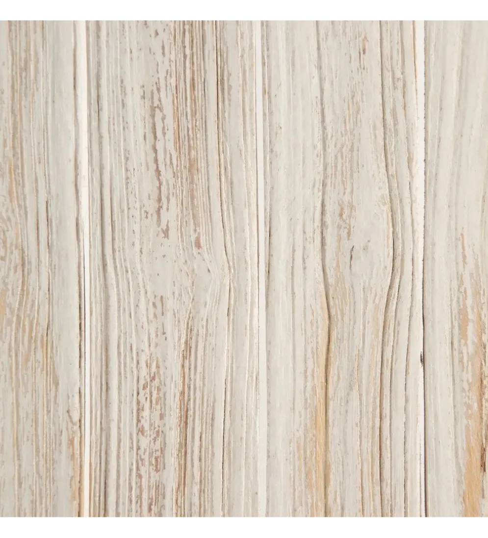 Konsola WORNYM 120 cm drewno teak biała przecierana