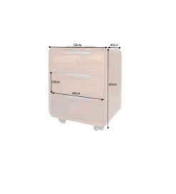 Kontener GOA do biurka INDIA 60 cm drewno Sheesham