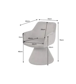 Krzesło AMBIENTO 79 cm obrót 180 stopni szare