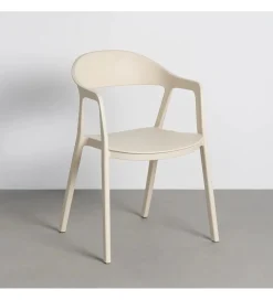 Krzesło BARETO 80 cm kremowe z podłokietnikami nogi v