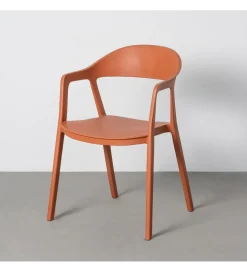 Krzesło BARETO 80 cm pomarańczowe z podłokietnikami nogi v
