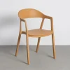 Krzesło BARETO 80 cm żółte z podłokietnikami nogi v
