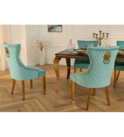 Krzesło CASTLE DELUXE welur jasnoniebieskie