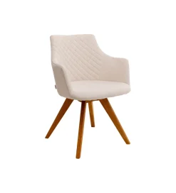 Krzesło COCO WOOD kremowe Chenille