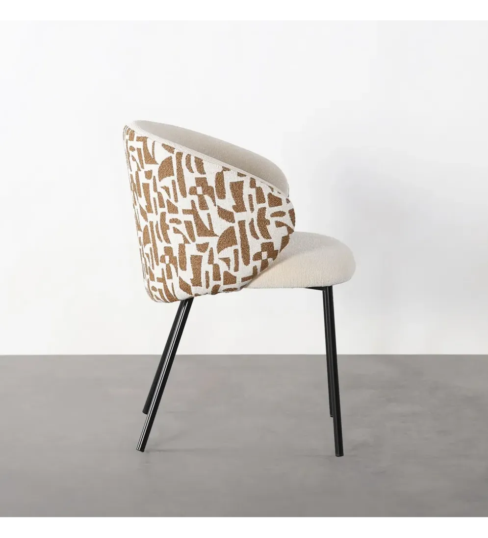 Krzesło ESTAMPADO 74 cm biała ochra