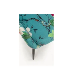 Krzesło FLOWER welur niebieski