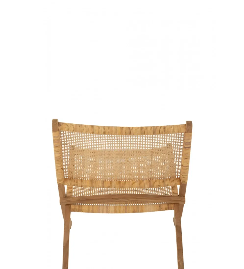 Krzesło FOLDE 78 cm drewno teak rattan