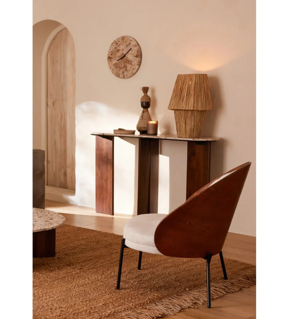 Krzesło LONEPLY 82 cm naturalne ciemno brązowe beżowe