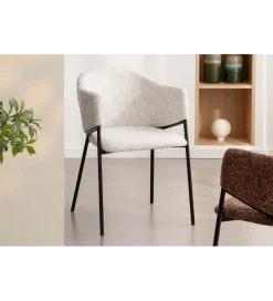 Krzesło NOBLESSE welwet beige czarne nogi