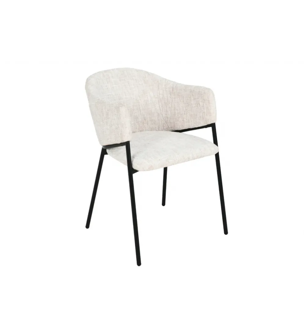 Krzesło NOBLESSE welwet beige czarne nogi