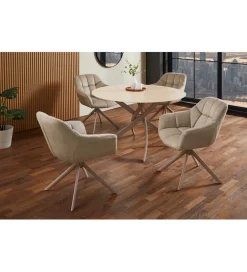 Krzesło obrotowe PAPILLON 83 cm 180 stopni beżowe szare