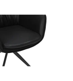 Krzesło obrotowe VOUGE skórzany czarny