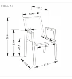 Krzesło ogrodowe FIERRO 88 cm czarny brązowy