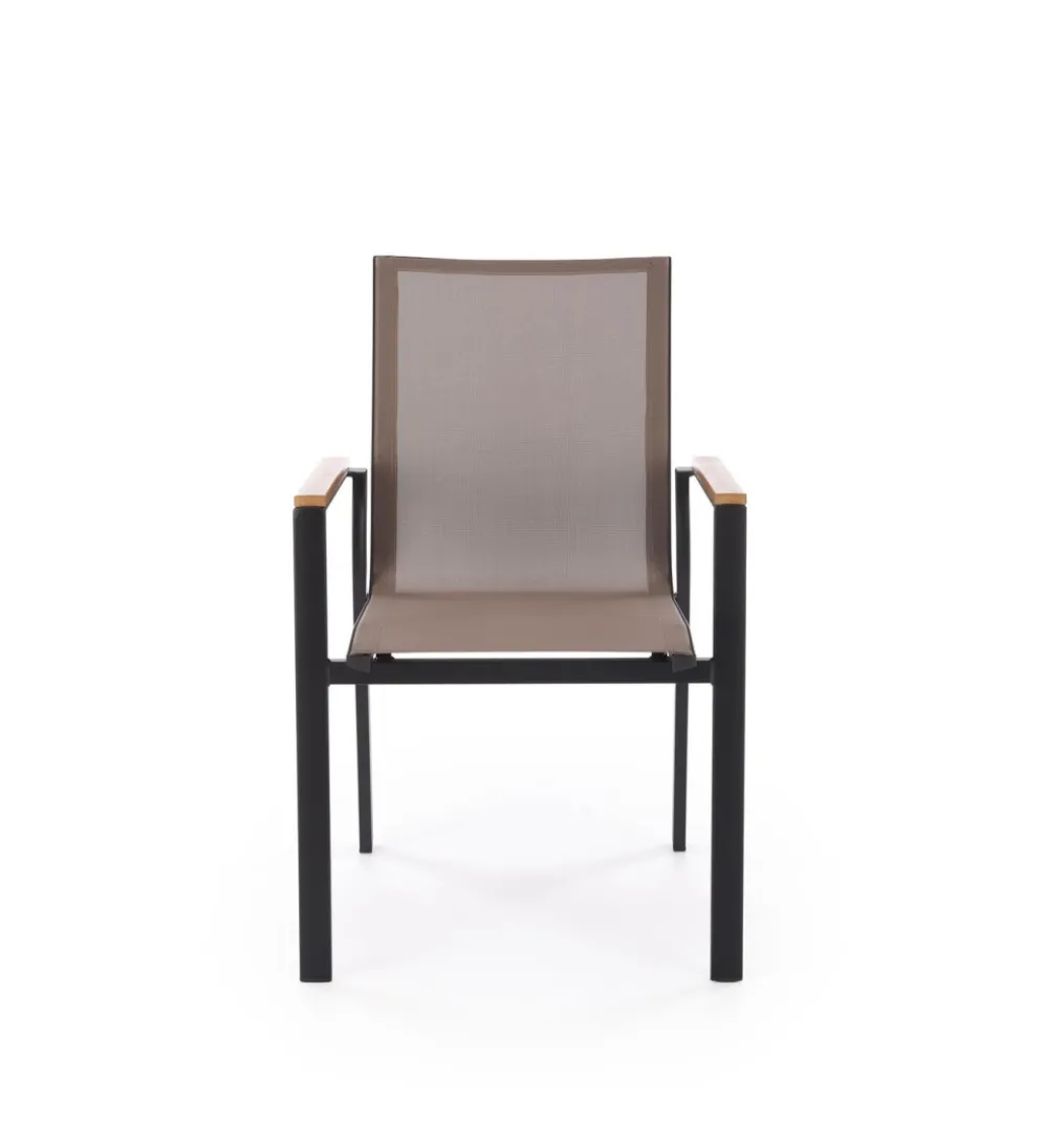 Krzesło ogrodowe FIERRO 88 cm czarny brązowy