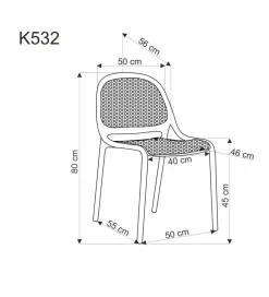 Krzesło ogrodowe K532 80 cm białe