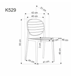 Krzesło ogrodowe K529 83 cm biały