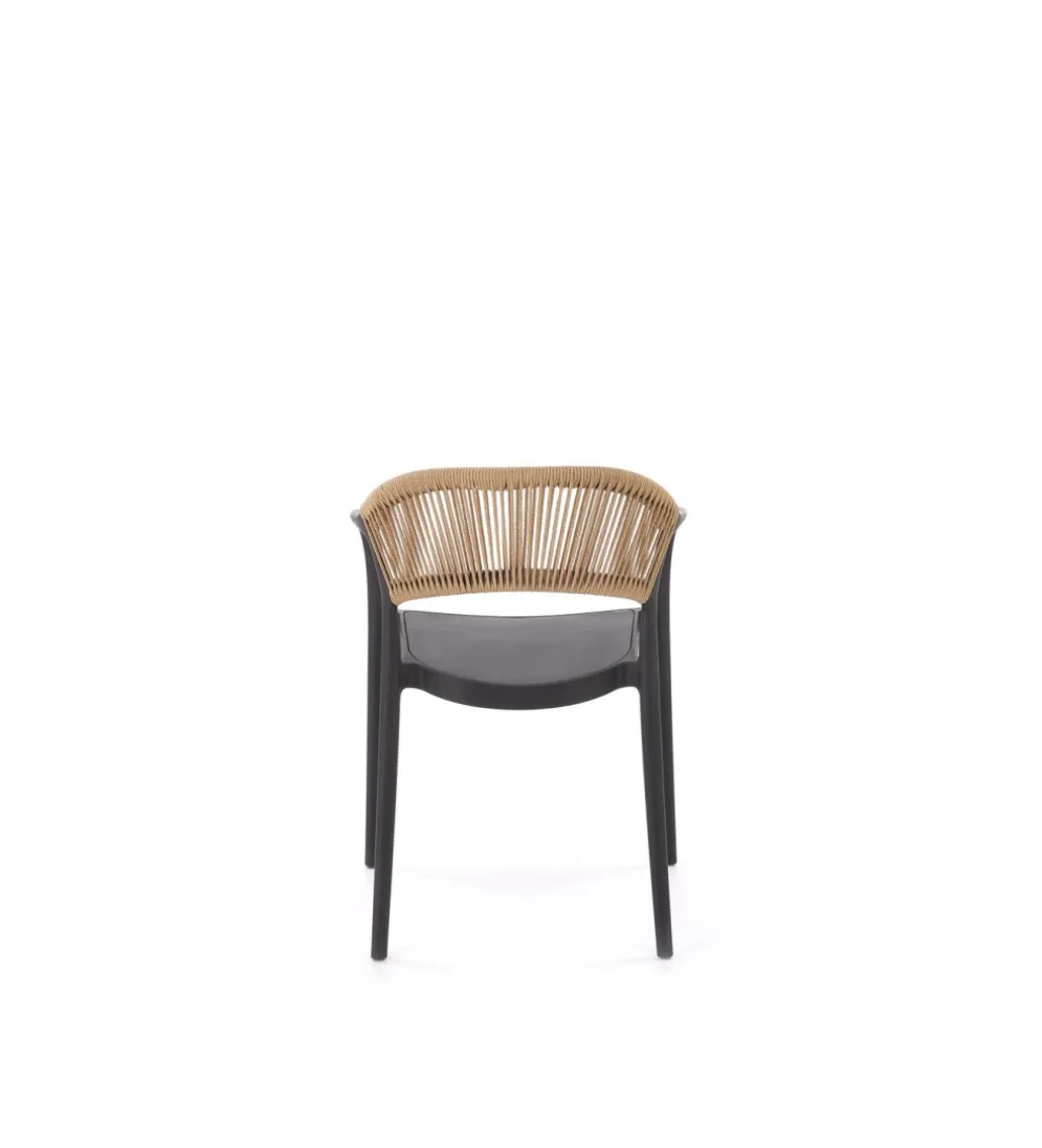 Krzesło ogrodowe K582 78 cm czarny naturalny