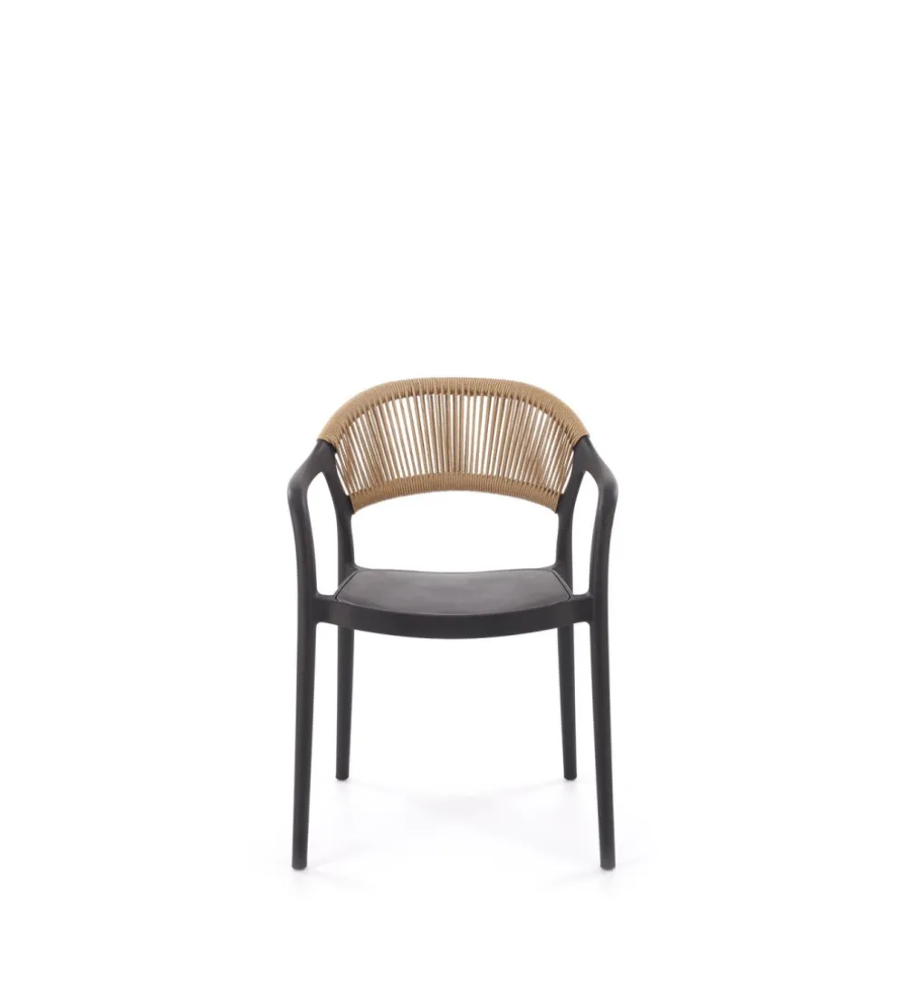 Krzesło ogrodowe K582 78 cm czarny naturalny