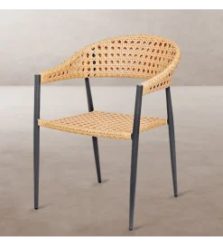 Krzesło ogrodowe NIVA 81 cm naturalne czarne