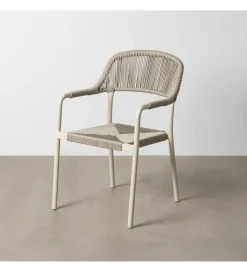 Krzesło OSTAMEER 82 cm plecionka w stylu rattan białe