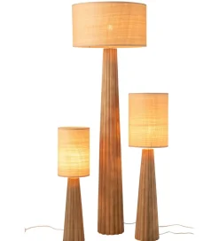 Lampa podłogowa UMBRELLA 157 cm drewno ailantus naturalna