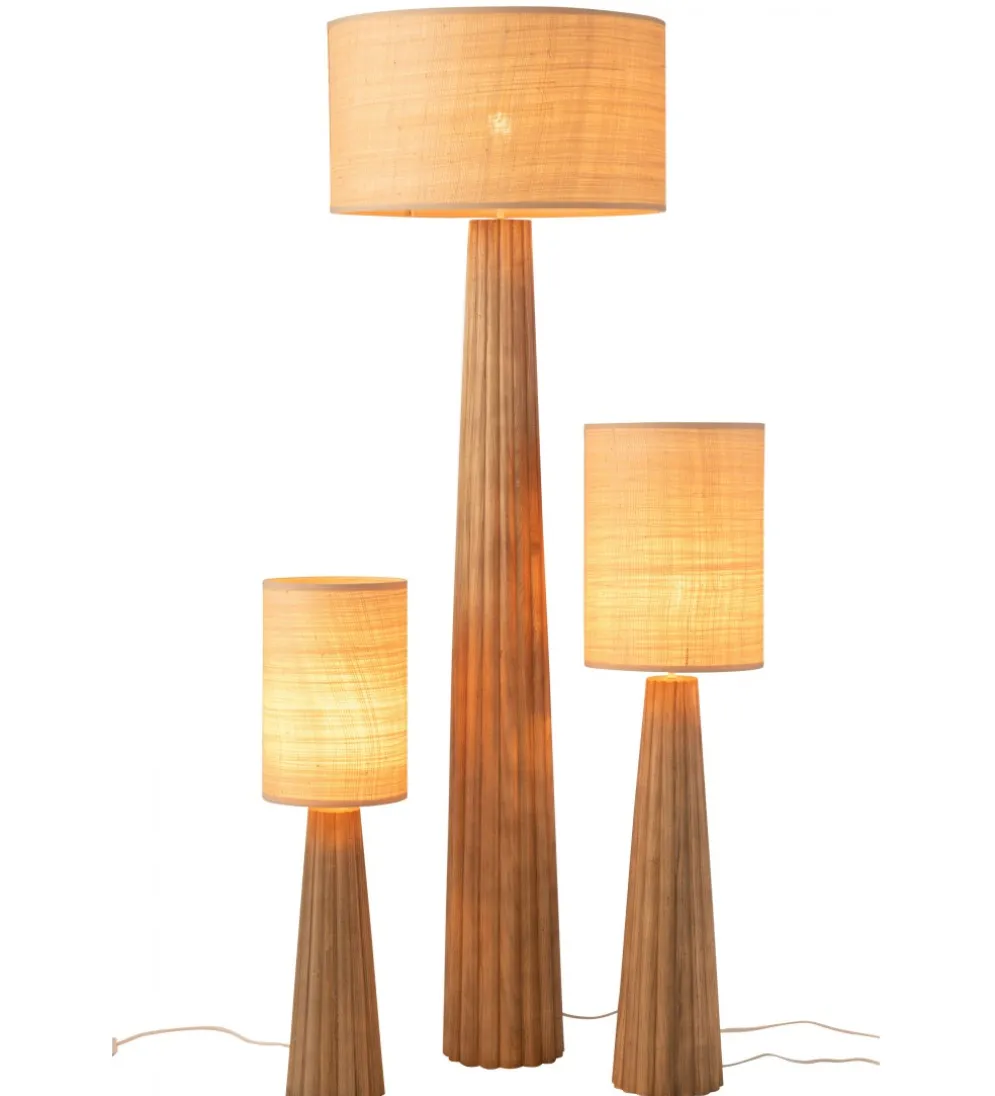 Lampa podłogowa UMBRELLA 157 cm drewno ailantus naturalna